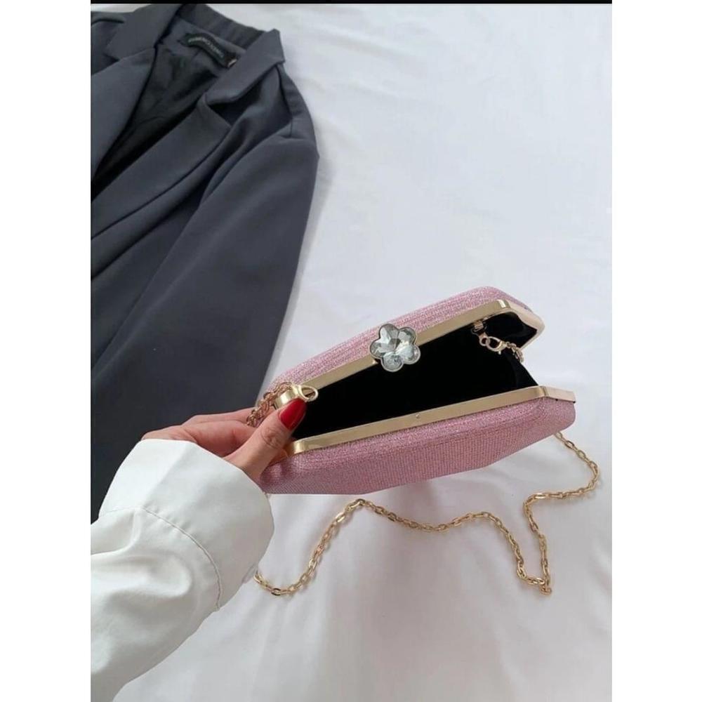 Diamond Shaped Crossbody Bag In Gold - Picture 6 of 6